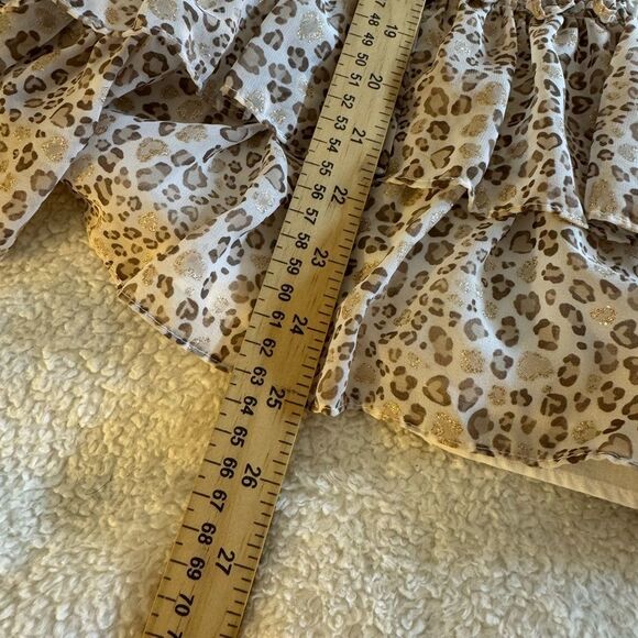Mayoral Dress Girl Size 8 leopard print chiffon Ruffle 128 CM Made in Spain - Picture 7 of 13